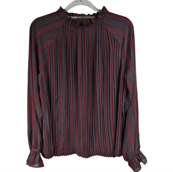 Ann Taylor NWT Pleated High Neck Blouse Sz M - Picture 1 of 9